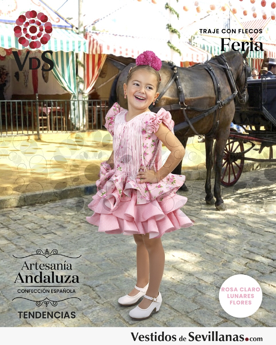 Traje de Flamenca FERIA Corto  C/Flecos_3col