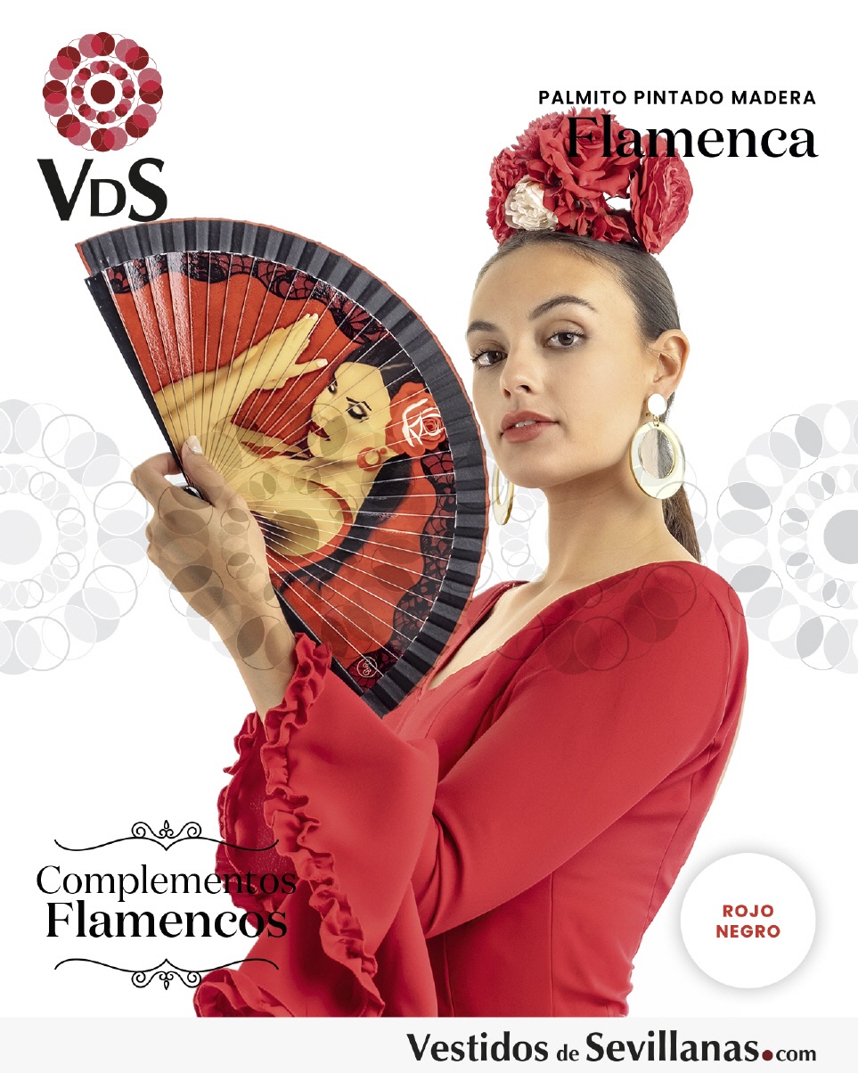 Abanico FLAMENCA pintado en Madera_3col