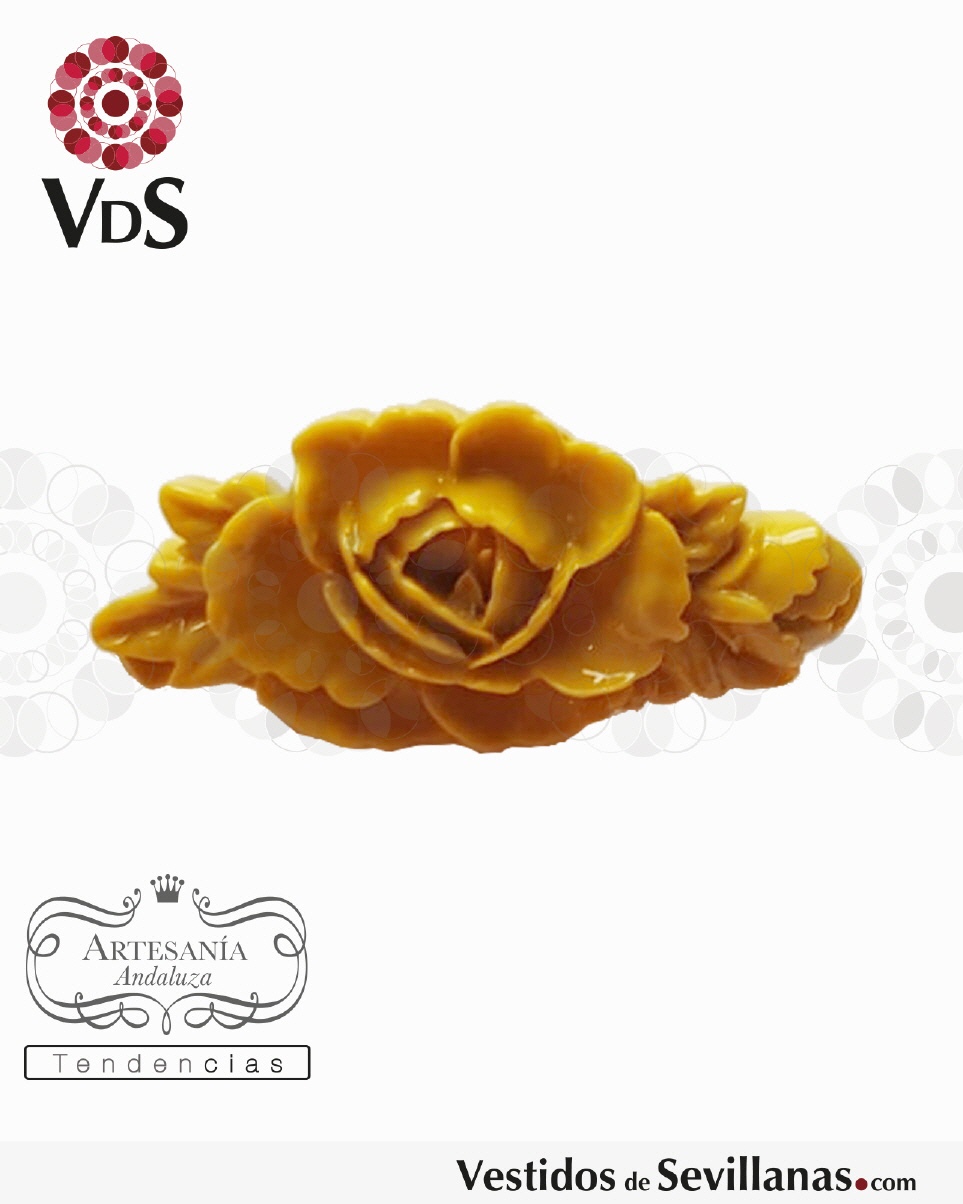 Broche flor mediana, símil resina T.M_3col