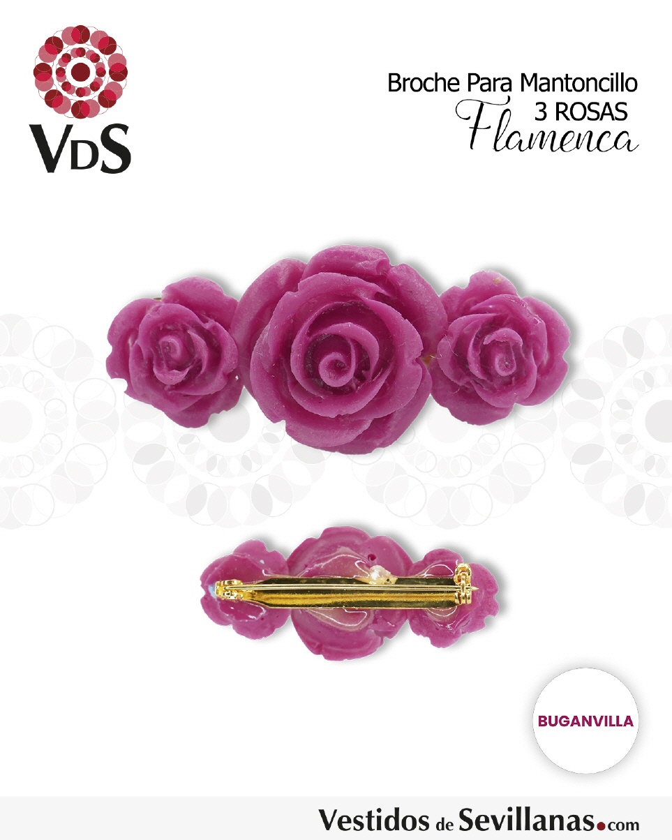 Broche 3 ROSAS, en resina T.S_3col