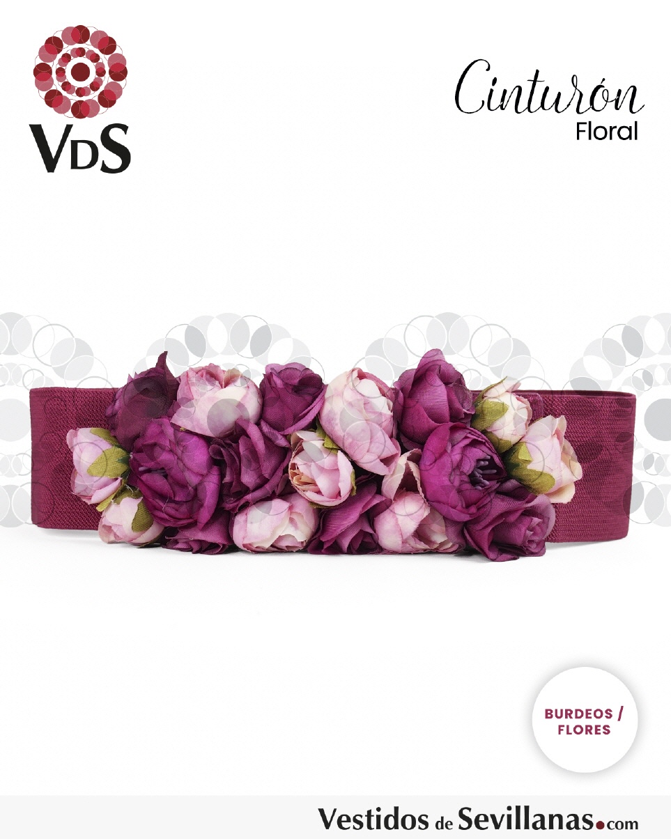Cinturón FLORAL Elástico para mujer_3col