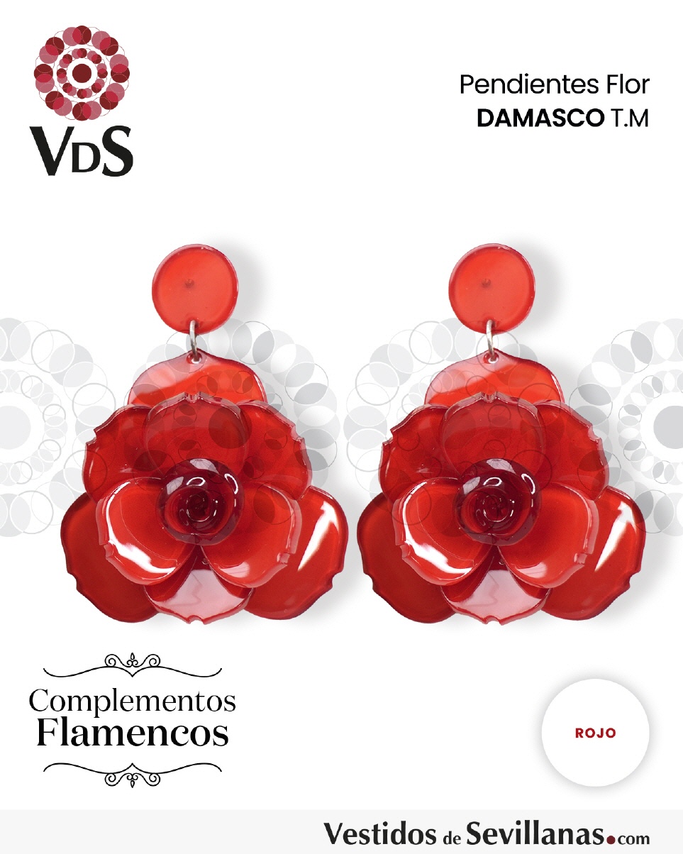 Pendientes Flor DAMASCO T.M_3col