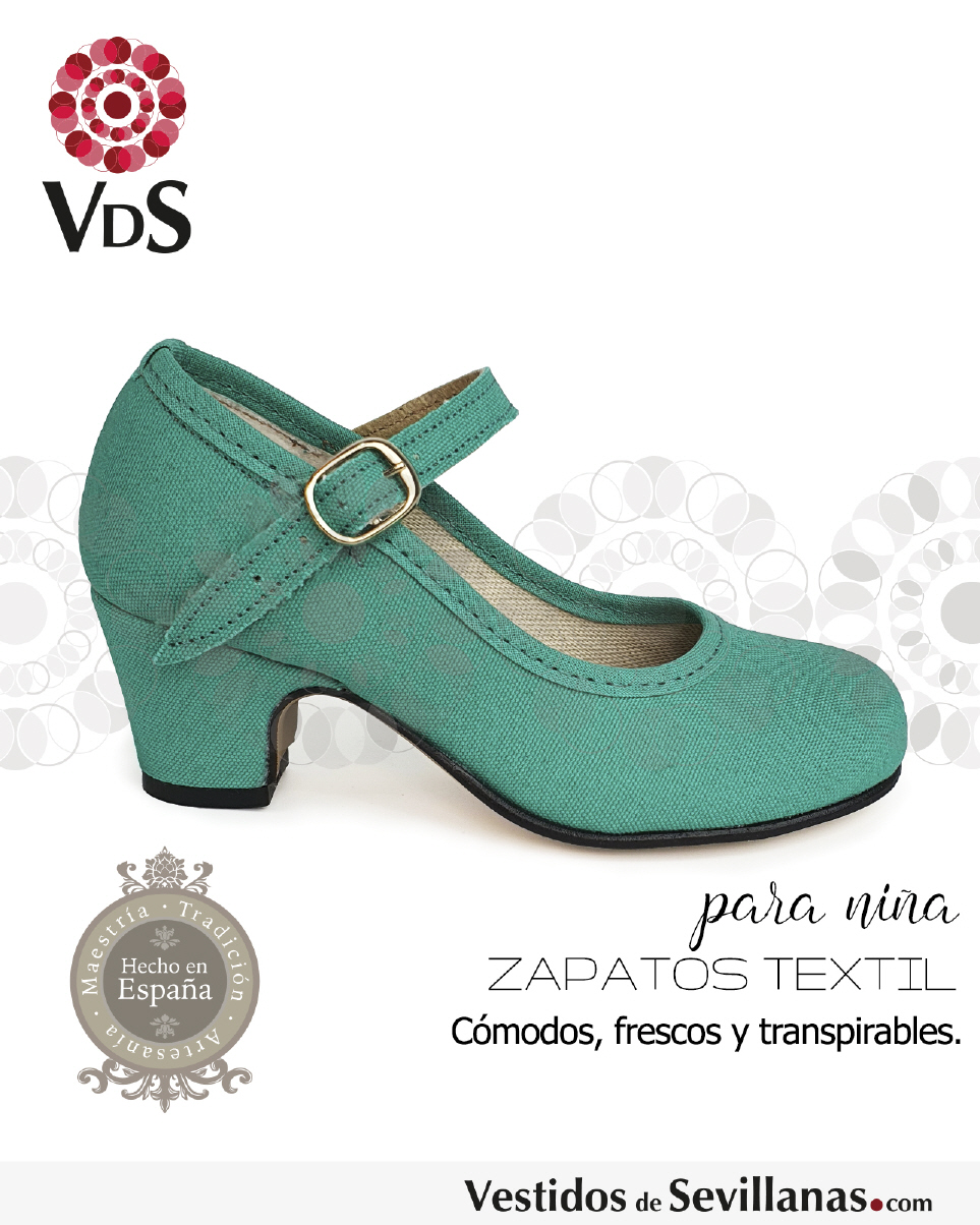 Zapato flamenco verde