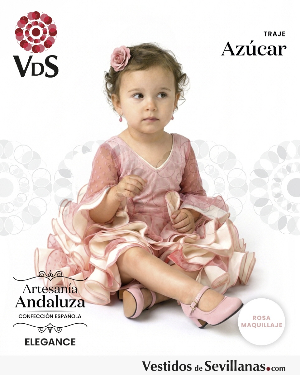 Traje de Flamenca AZ&Uacute;CAR Plumeti_3col