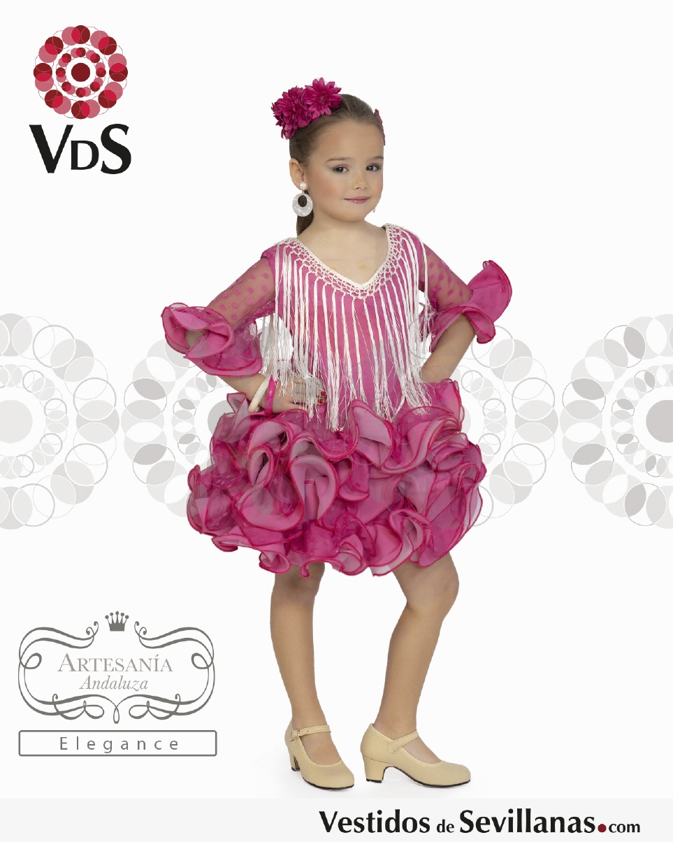 Vestido Flamenca - Modelo EVA Naranja - PEDROCHE GITANA Y FLAMENCO