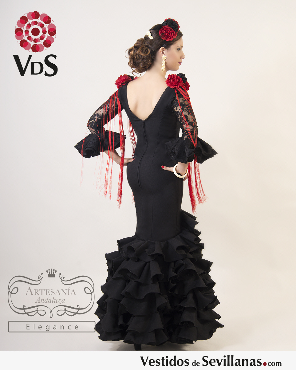 Traje flamenca mujer. Blanco, negro, rojo y más