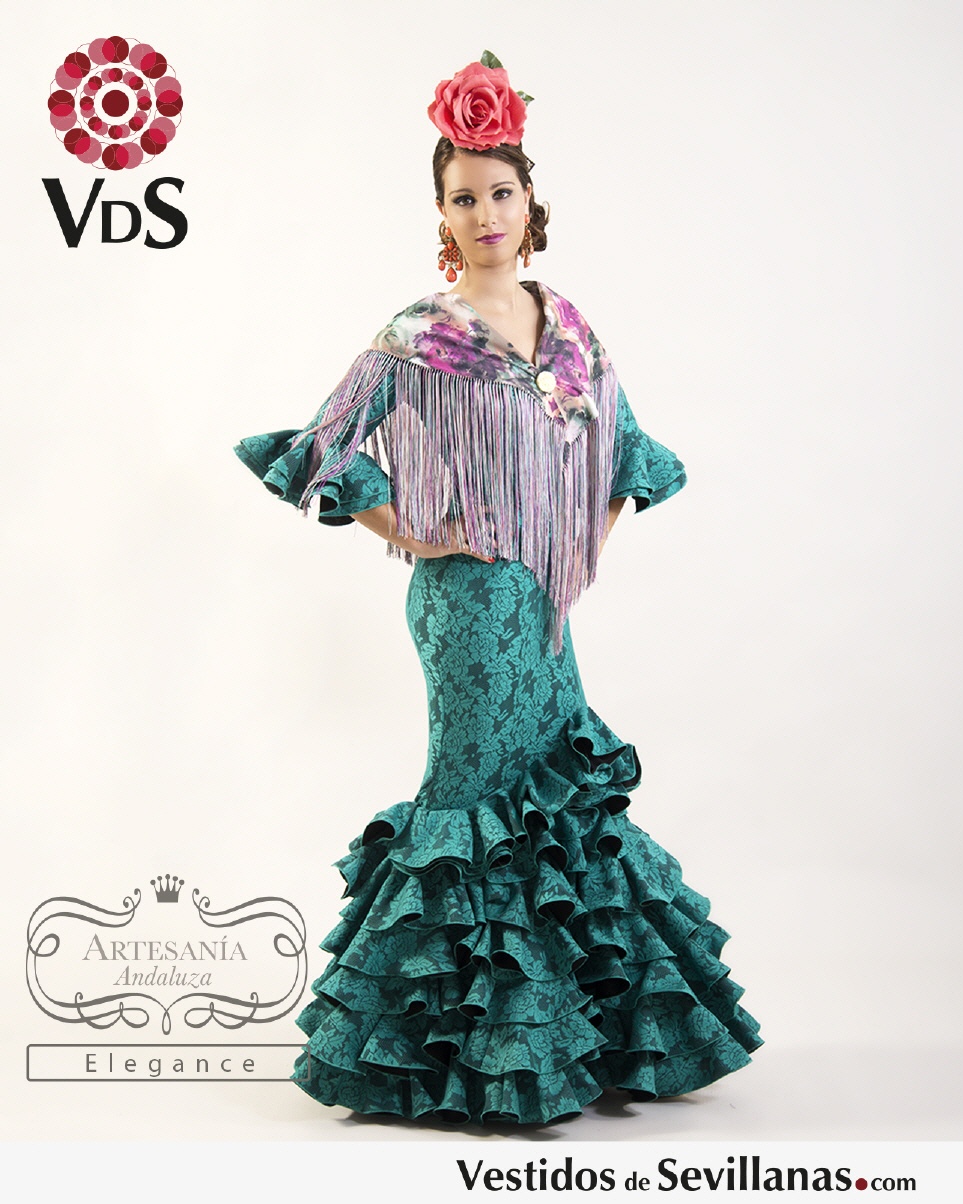 Traje Flamenca  ABRIL (elástico) T.L_3col