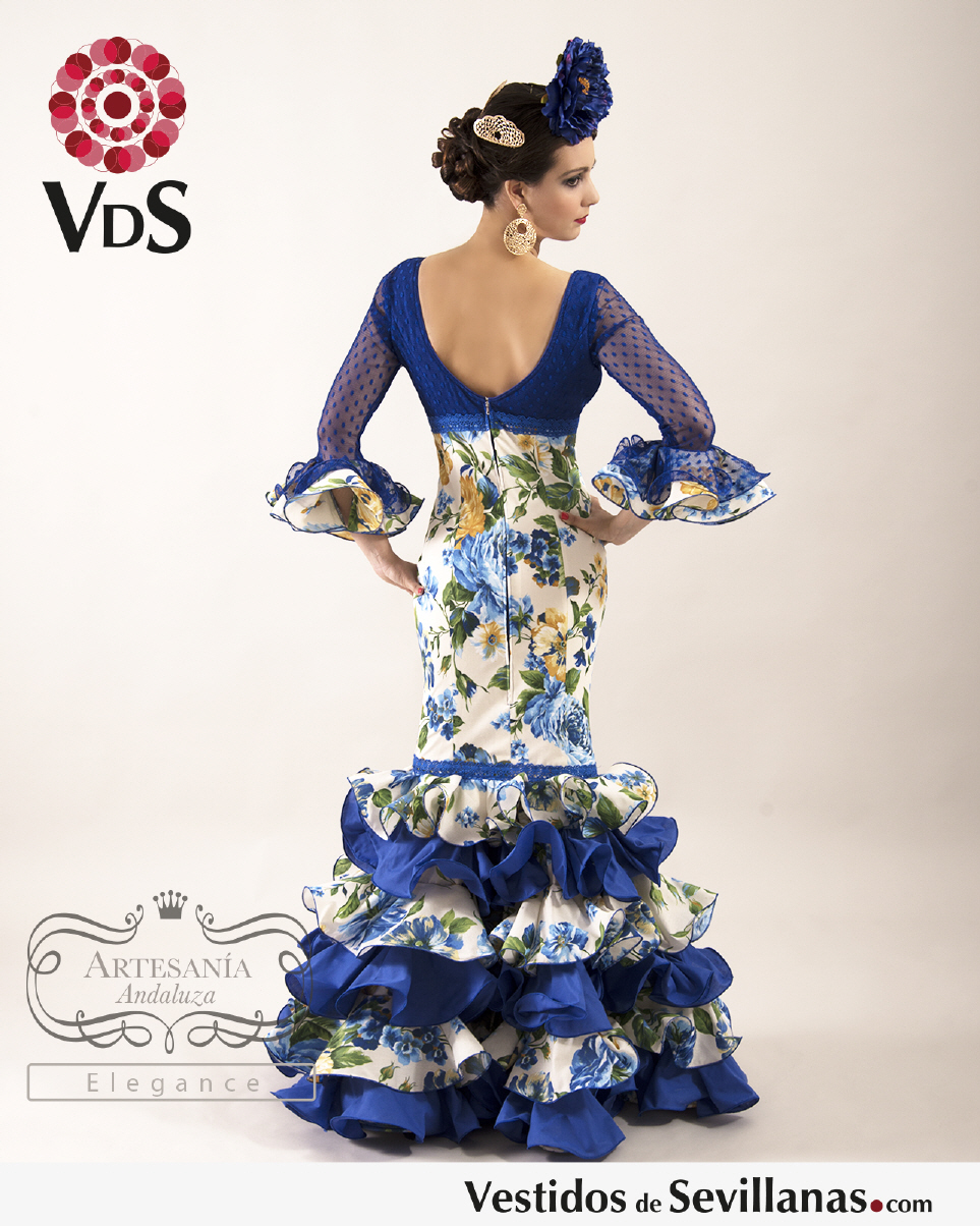 4-mangas con volantes en vestido sencillo de sevillanas, flamenco 