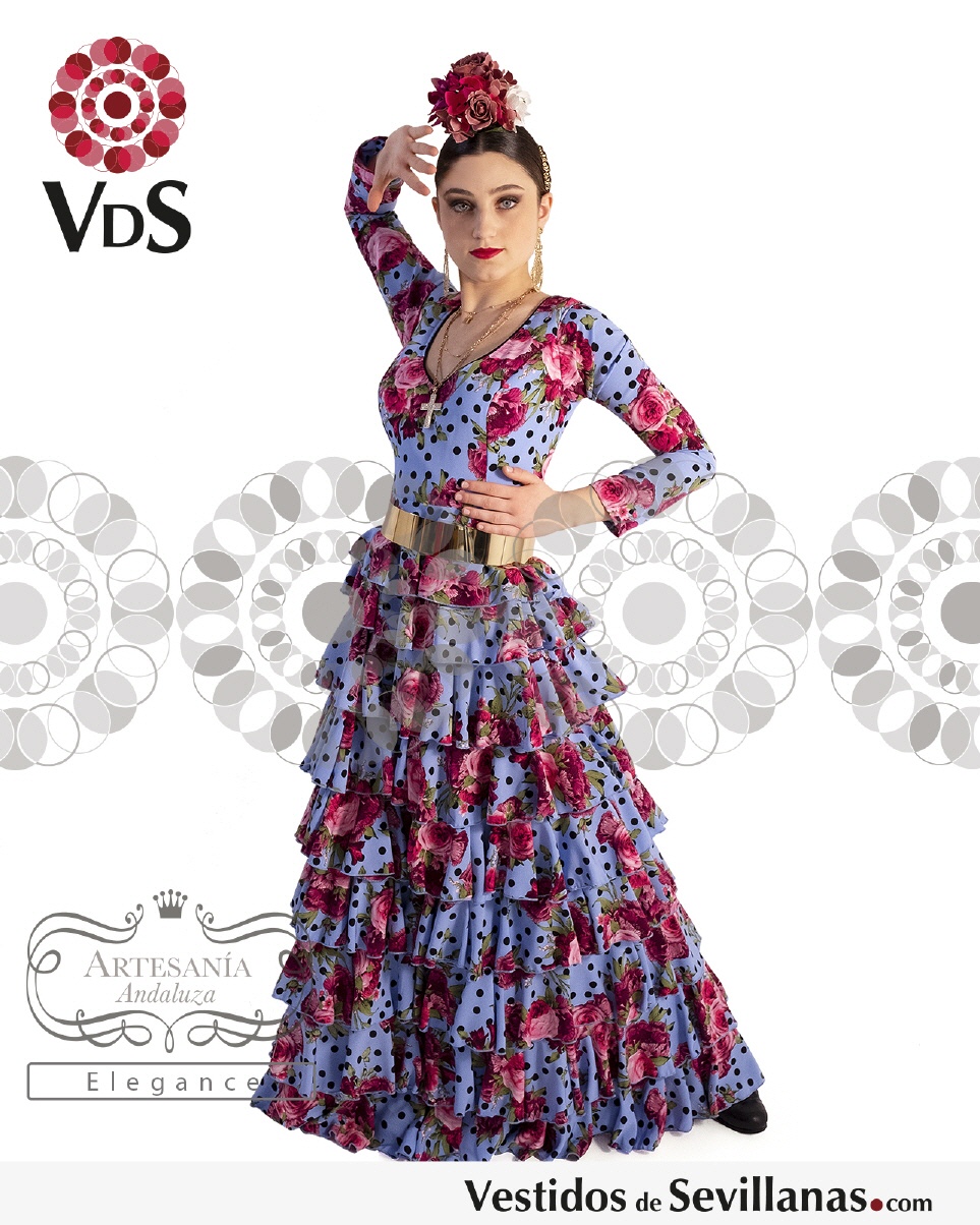 Traje Flamenca SEVILLA (9Volantes) T.M_3col