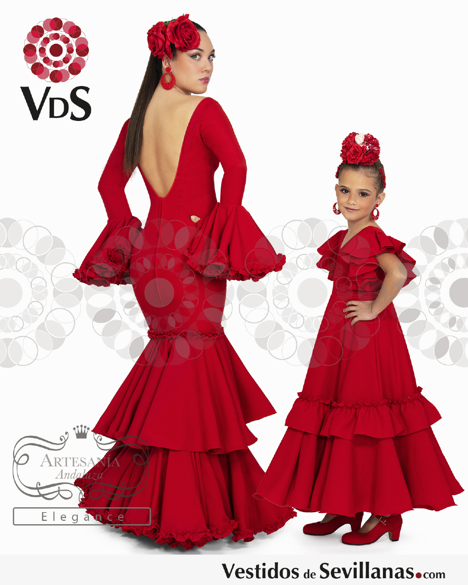 VESTIDO PARA BAILE FLAMENCO LUNARES Y FLECOS / FLAMENCO DANCE DRESS LUNARES