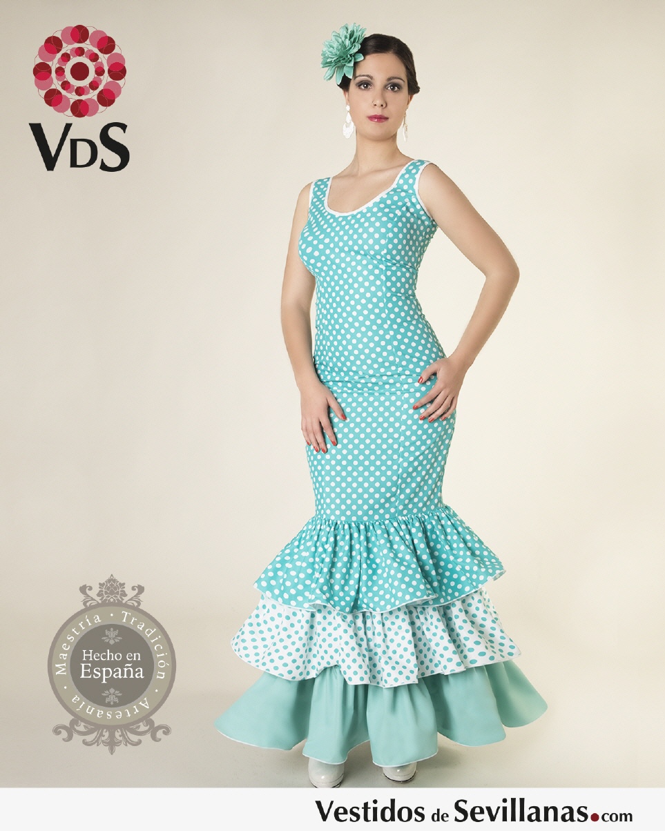 Traje de Flamenca  MÁLAGA (Largo) T.52_3col