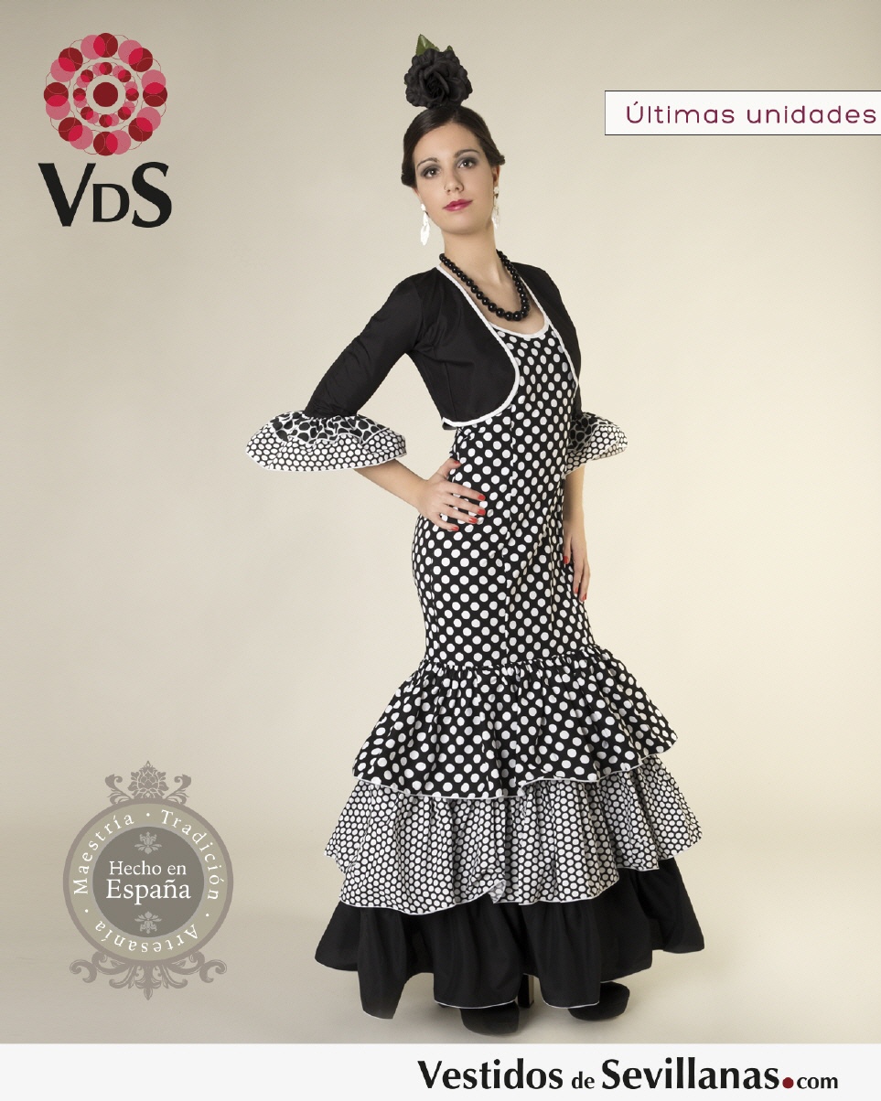 Traje de Flamenca mujer MÁLAGA (Largo) T.XL_3col