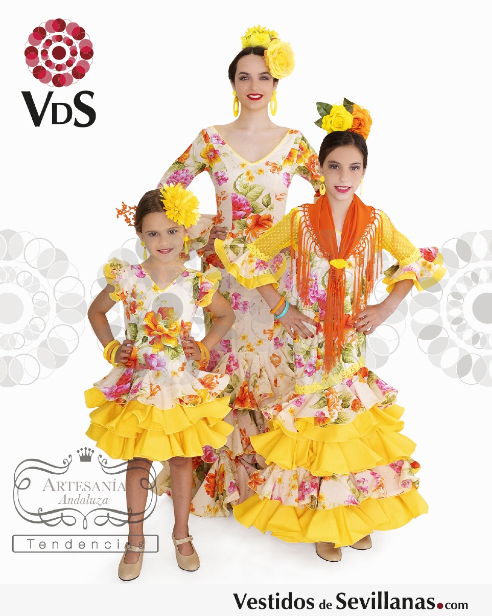 Vestido Sevillanas Niña Mujer, Vestido De Baile Flamenco Español