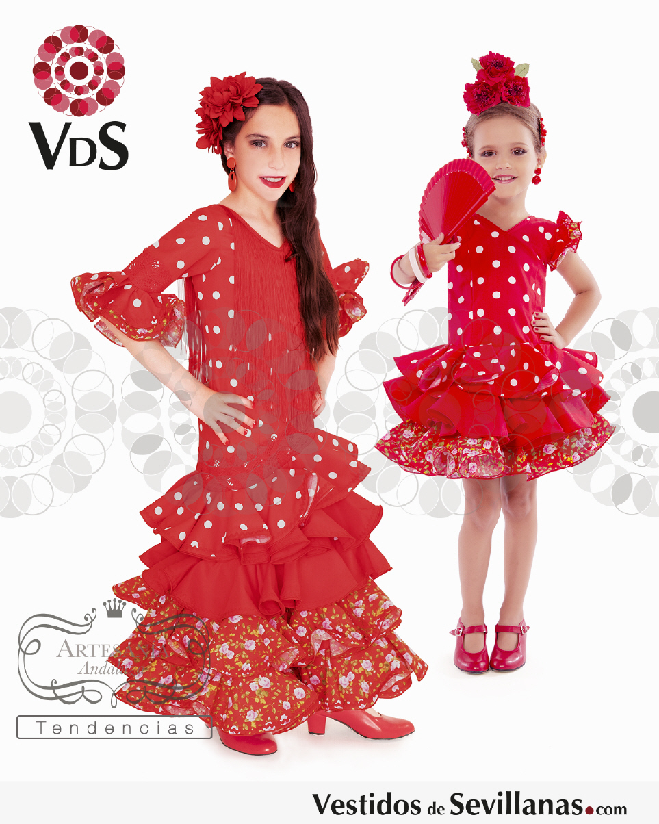 Fleco flamenca largo color rojo