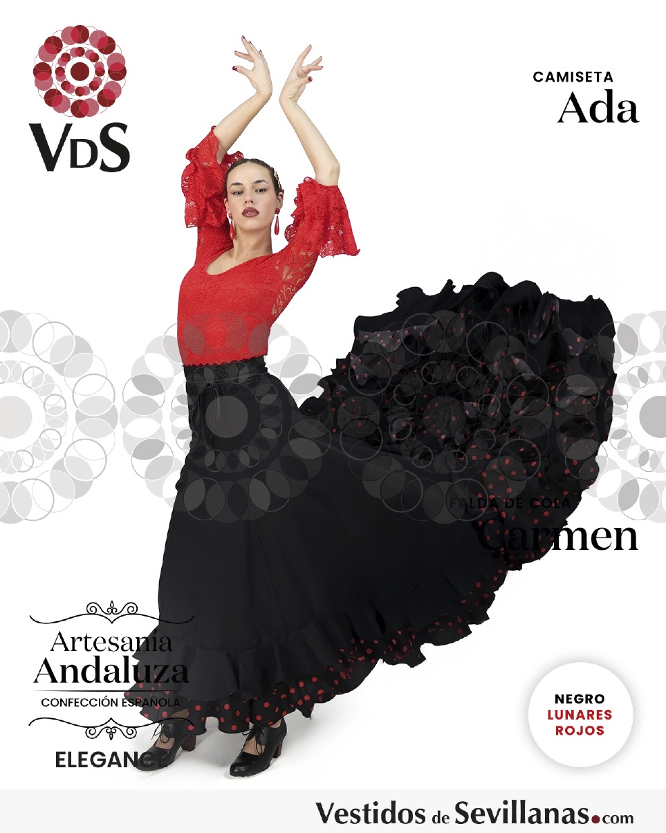 Falda de cola CARMEN (12 Volantes)_3col