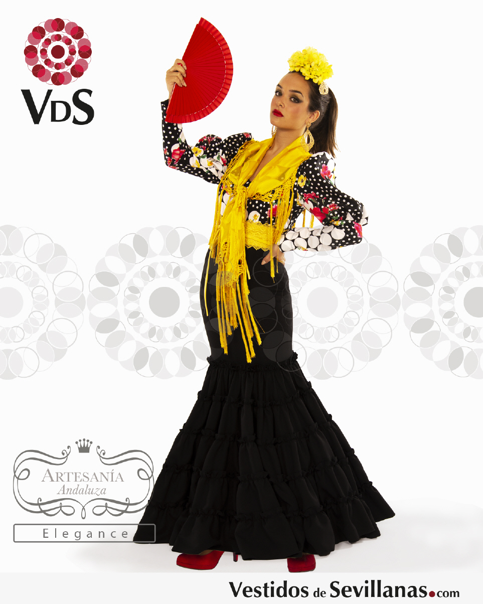 FALDA NIÑA CANASTERA CORTA FLORES - Victoria - Moda Flamenca