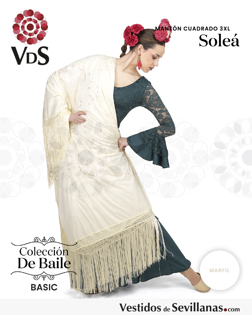 Mantón Cuadrado  SOLEÁ Bordado T.3XL_3col