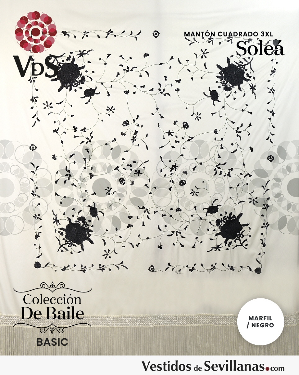 Mantón Cuadrado  SOLEÁ Bordado T.3XL_3col