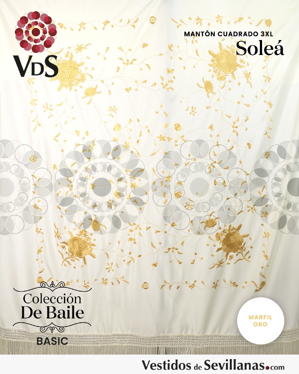 Mantón Cuadrado  SOLEÁ Bordado T.3XL_3col