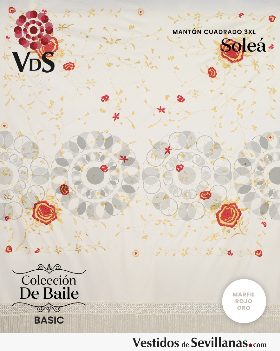 Mantón Cuadrado  SOLEÁ Bordado T.3XL_3col