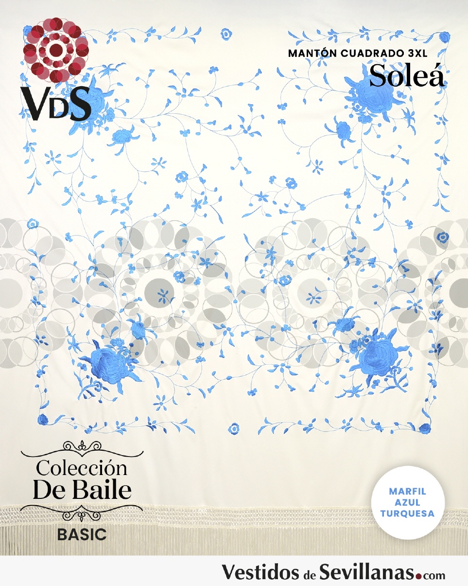 Mantón Cuadrado  SOLEÁ Bordado T.3XL_3col