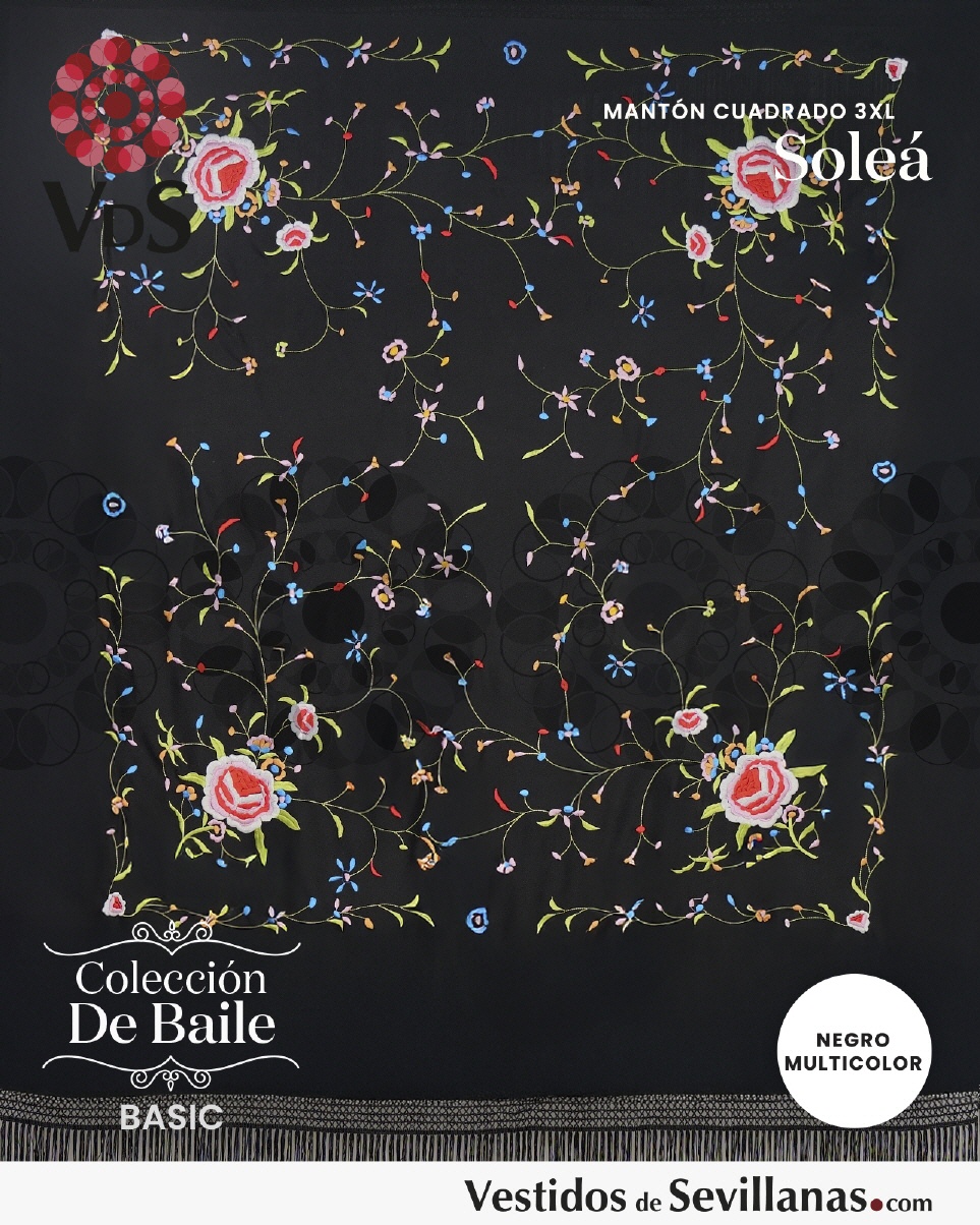 Mantón Cuadrado  SOLEÁ Bordado T.3XL_3col