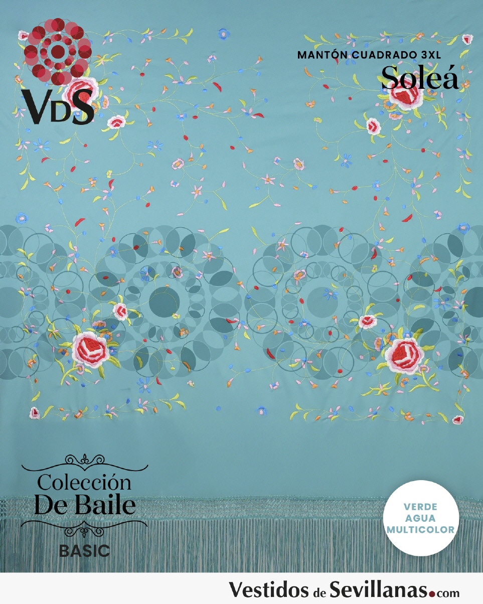 Mantón Cuadrado  SOLEÁ Bordado T.3XL_3col