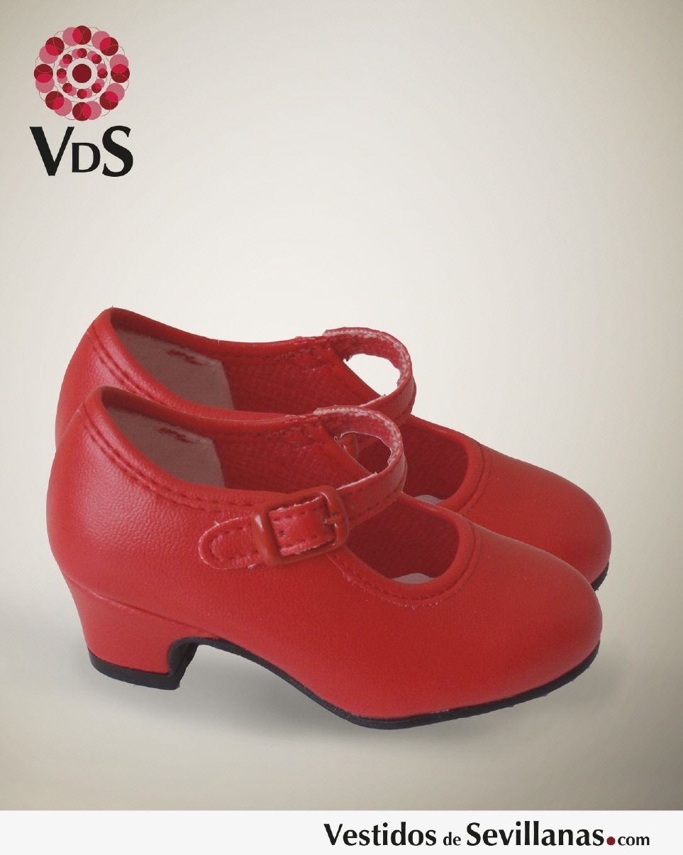 Zapato Flamenco FERIA Bebé - Color rojo_3col