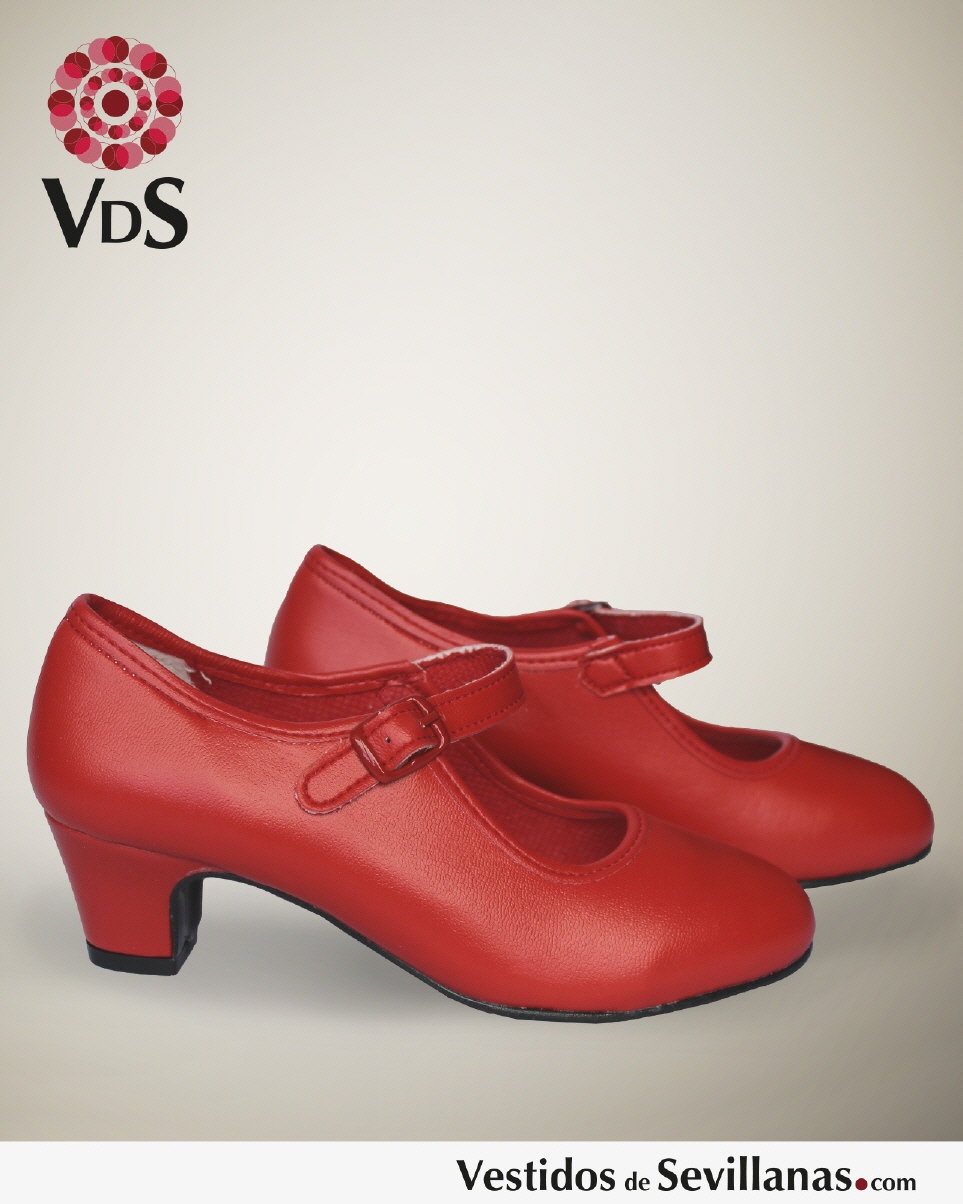Zapato Flamenco Mod.Feria infantil - Color rojo_3col