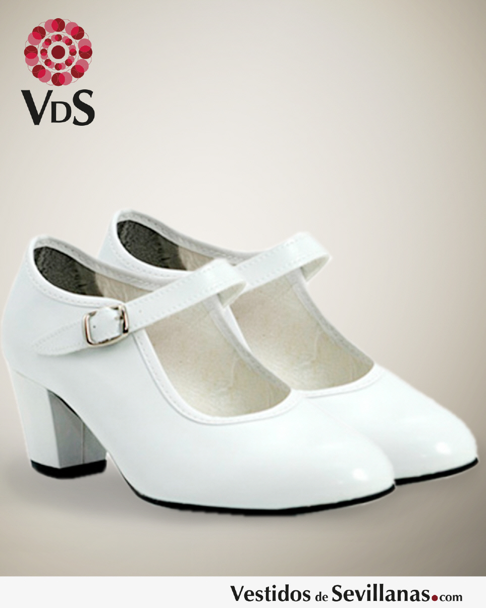 Zapato baile Flamenco para Mujer- Color Blanco