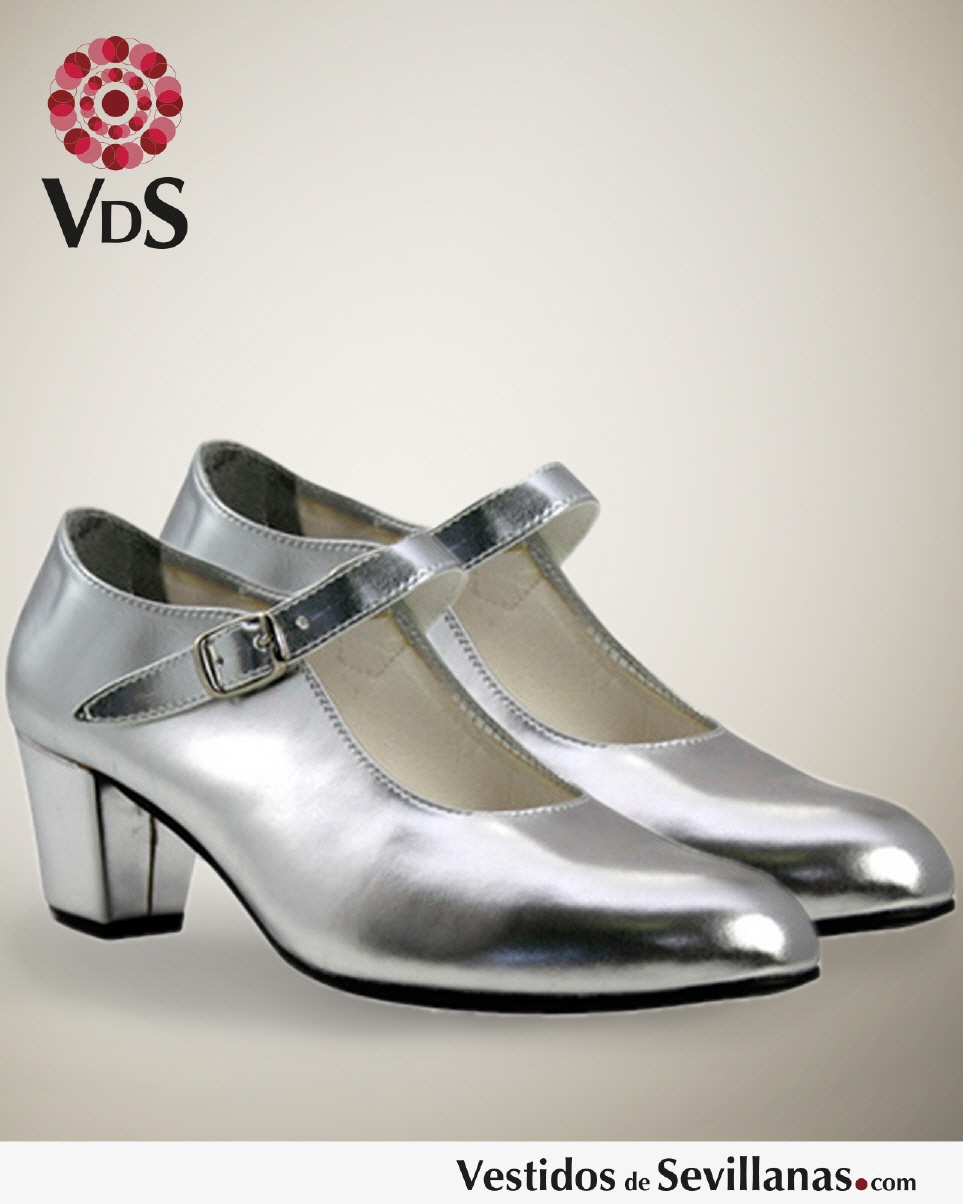 Zapato baile Flamenco para Mujer- Color plata_3col