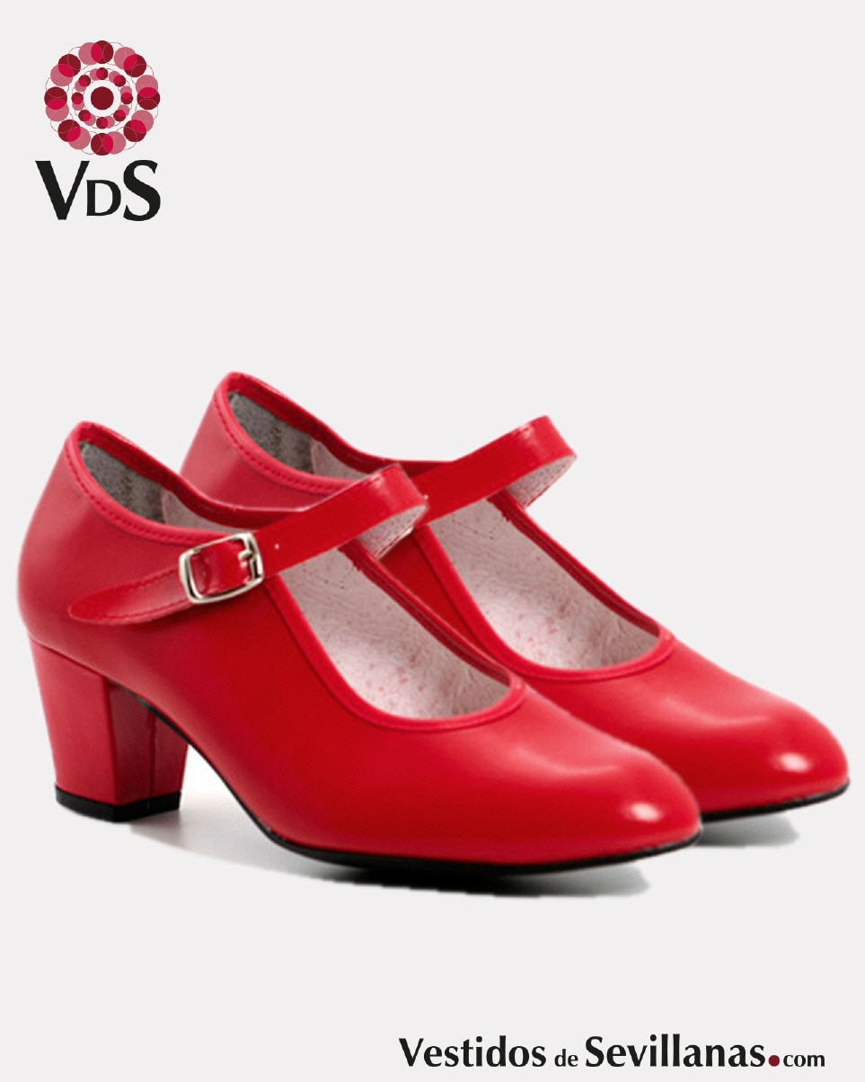 Zapato baile Flamenco para Mujer- Color rojo_3col