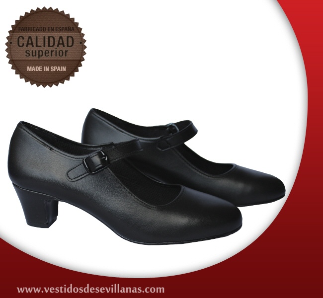 Zapato Flamenco FERIA - Negro_3col